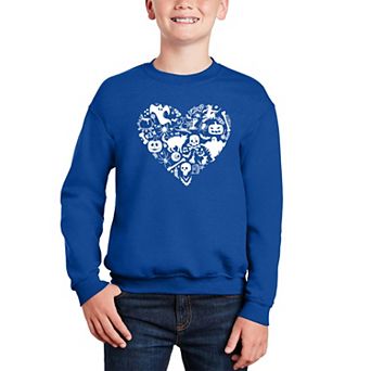 Halloween Heart - Boy's Word Art Crewneck Sweatshirt