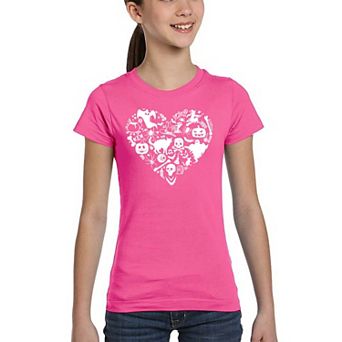 Halloween Heart - Girl's Word Art T-shirt