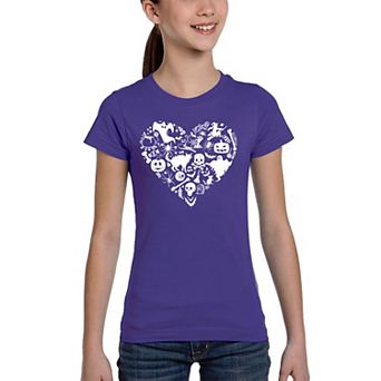 Halloween Heart - Girl's Word Art T-shirt