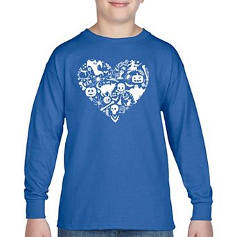 Halloween Heart - Boy's Word Art Long Sleeve T-shirt