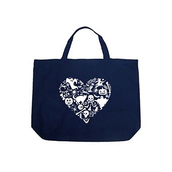 Halloween Heart - Large Word Art Tote Bag