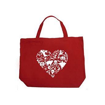 Halloween Heart - Large Word Art Tote Bag