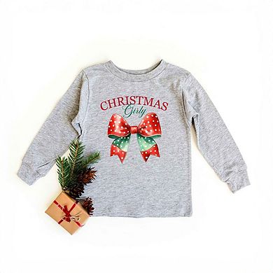 Coquette Christmas Girly Toddler Long Sleeve Graphic Tee