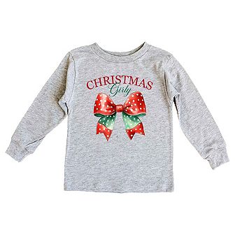 Coquette Christmas Girly Toddler Long Sleeve Graphic Tee