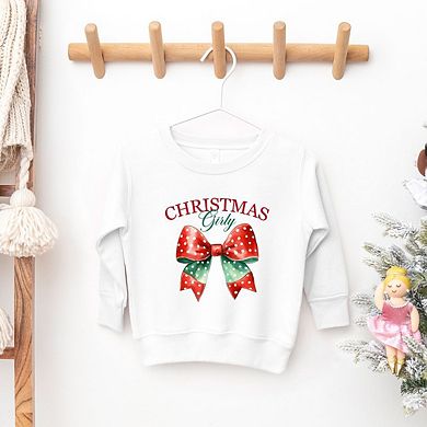 Coquette Christmas Girly Toddler Graphic Sweatshirt