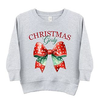 Coquette Christmas Girly Toddler Graphic Sweatshirt