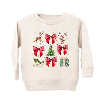 Coquette Christmas Collage Toddler Graphic Sweatshirt