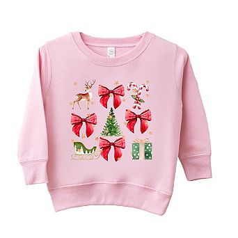Coquette Christmas Collage Toddler Graphic Sweatshirt