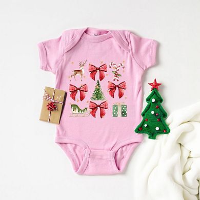 Coquette Christmas Collage Baby Bodysuit