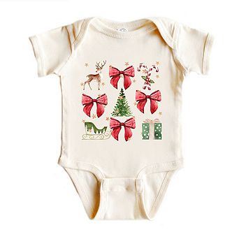 Coquette Christmas Collage Baby Bodysuit
