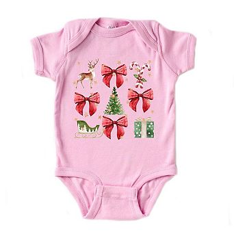 Coquette Christmas Collage Baby Bodysuit