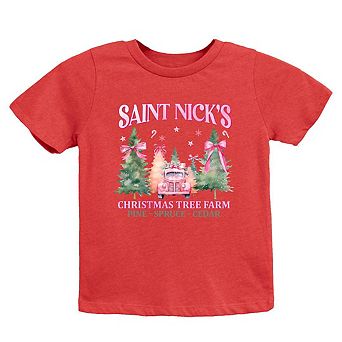 Coquette St. Nick's Tree Farm Toddler Short Sleeve Graphic Tee