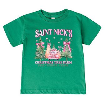 Coquette St. Nick's Tree Farm Toddler Short Sleeve Graphic Tee
