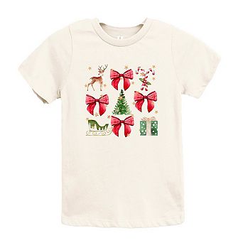 Coquette Christmas Collage Youth Short Sleeve Graphic Tee