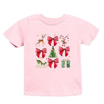 Coquette Christmas Collage Youth Short Sleeve Graphic Tee
