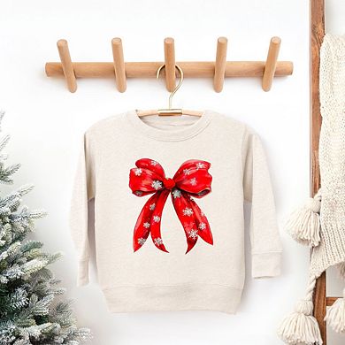 Coquette Christmas Snowflake Bow Youth Ultra-soft Graphic Sweatshirt
