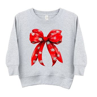 Coquette Christmas Snowflake Bow Youth Ultra-soft Graphic Sweatshirt