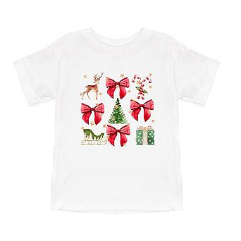 Coquette Christmas Collage Toddler Short Sleeve Graphic Tee