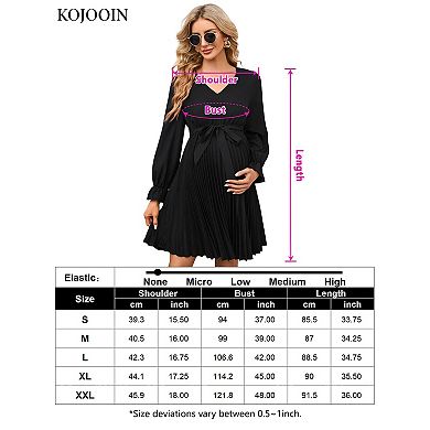 Maternity Plunging Neck Ruffle Sleeve Mesh Slit Dress
