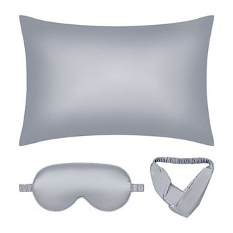 1 pc Breathable Pillow Case Set With Envelope, Satin Pillowcase With Sleep Mask, Hair Band