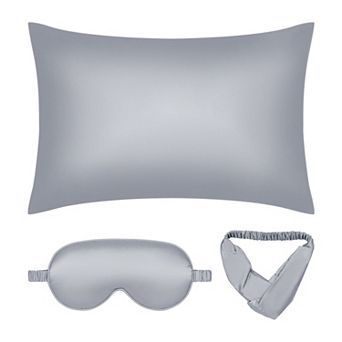 1 pc Breathable Pillow Case Set With Envelope, Satin Pillowcase With Sleep Mask, Hair Band