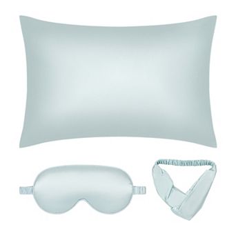 1 pc Breathable Pillow Case Set With Envelope, Satin Pillowcase With Sleep Mask, Hair Band