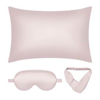 1 pc Breathable Pillow Case Set With Envelope, Satin Pillowcase With Sleep Mask, Hair Band