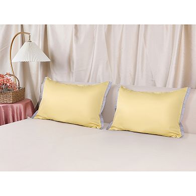 Pillow Cases Set of 2, Soft Satin Polyester Cooling Pillow Covers with Envelope Closure