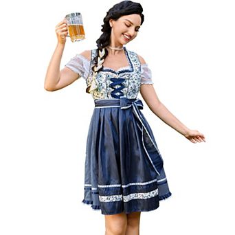Oktoberfest Dress Women German Dirndl Dress Costumes for Bavarian Carnival Halloween