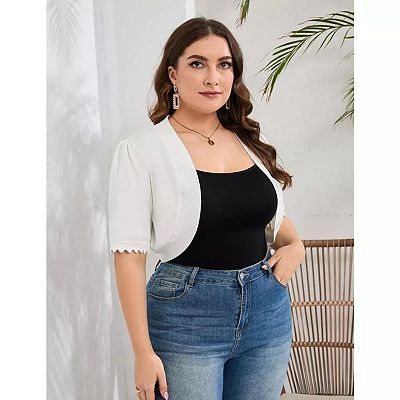 Ladies Shrug Shrugs Plus Size Plus Size Open-Stitch Dress Shrug Talbots