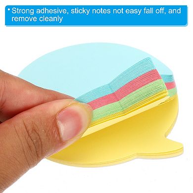 Bubble Shape Sticky Notes, 3 Pads Memo Pads Bright Colorful 100 Sheets/pad For Home Office, 4 Colors
