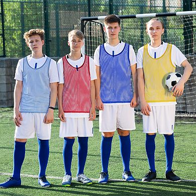 12 Pack Soccer Pennies Polyester Soccer Jersey Training Mesh Scrimmage Vests Team Sports Pinnies