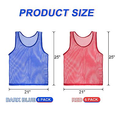 12 Pack Soccer Pennies Polyester Soccer Jersey Training Mesh Scrimmage Vests Team Sports Pinnies