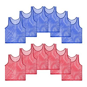 12 Pack Soccer Pennies Polyester Soccer Jersey Training Mesh Scrimmage Vests Team Sports Pinnies