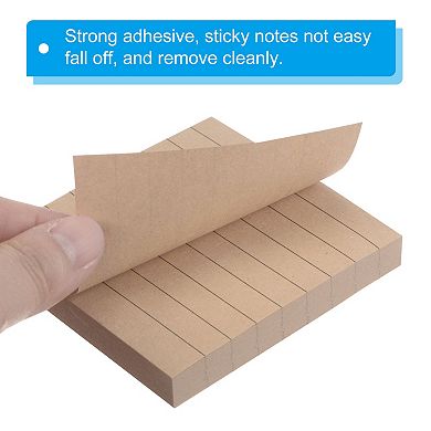 3 X 3 Inch Lined Sticky Notes, 6 Pads/pack Self-stick Note Pads 480 Sheets Adhesive Memo Post, Brown