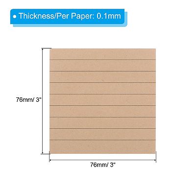 3 X 3 Inch Lined Sticky Notes, 6 Pads/pack Self-stick Note Pads 480 Sheets Adhesive Memo Post, Brown