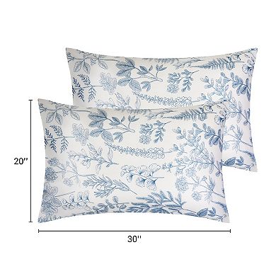 2 Pack Pillowcase for Hair and Skin Breathable, Soft Floral Pillow Cases with Envelope Closure