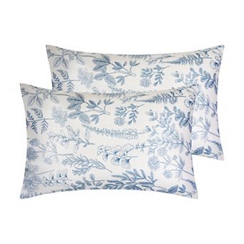 2 Pack Pillowcase for Hair and Skin Breathable, Soft Floral Pillow Cases with Envelope Closure