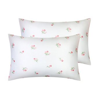2 Pack Pillowcase for Hair and Skin Breathable, Soft Floral Pillow Cases with Envelope Closure