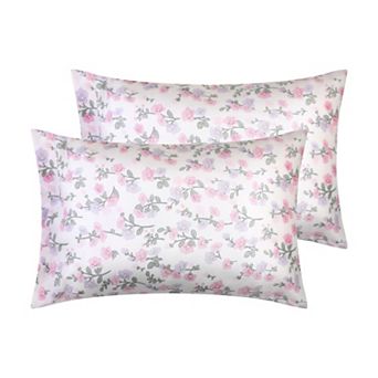 2 Pack Pillowcase for Hair and Skin Breathable, Soft Floral Pillow Cases with Envelope Closure