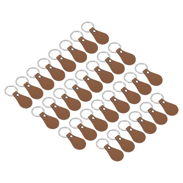 Leather Key Fob Kit Pu Leather Key Fob Blanks With Key Rings Diy Keychain