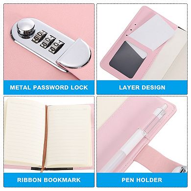Diary with Lock Journal with Lock Cute Journaling Notebook Journal Diary with Pen Slot Card Slot