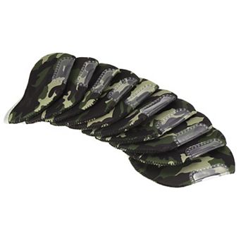 Golf Club Iron Head Covers, 10 Pack Visible Window Protection Sleeve For Outdoor Sport, Camouflage