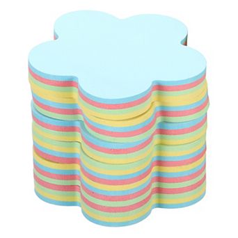 Flower Shape Sticky Notes, 6 Pads Memo Pads Bright Colorful 100 Sheets/pad For Office, 4 Colors