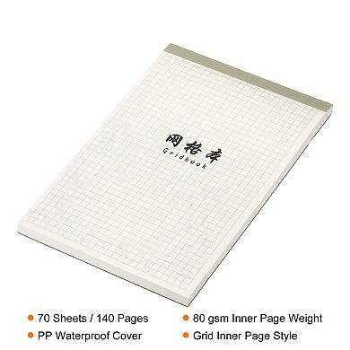 6"x8" Writing Pads, Grid Note Pad With 70 Sheets Thicken Writing Paper Scratch Pad For Work