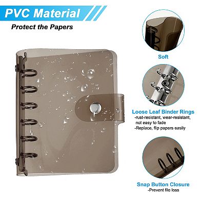 Clear Binder Cover, Loose Leaf Binder Protector Refillable Notebook Shell With Snap Button Closure