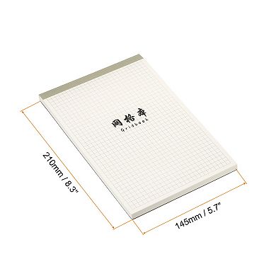 6"x8" Writing Pads, 2 Pack Grid Note Pad With 70 Sheets Thicken Writing Paper Scratch Pad