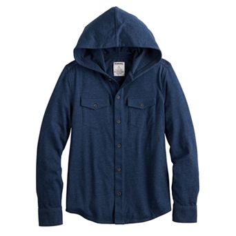 Boys 8-20 Sonoma Goods For Life® Long Sleeve Supersoft Hooded Shirt in Regular & Husky