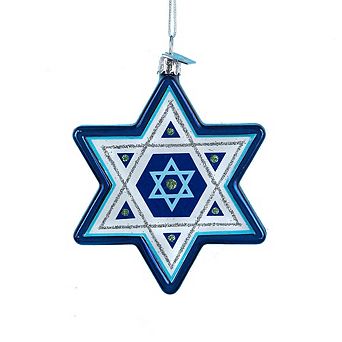 3.25" Star Of David Hanukkah Glass Ornament - Elegant Holiday Decoration