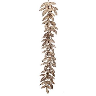 48"Glitter Metallic Bay Leaf/berries Garland